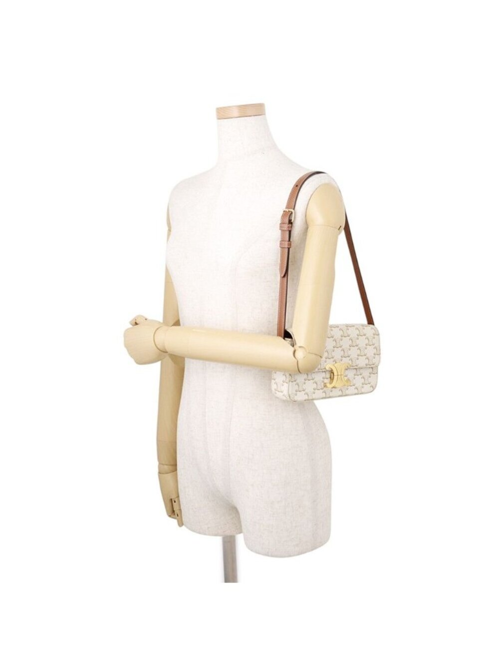Celine Shoulder Bag Triomphe Claude Calfskin White - Picture 4 of 10